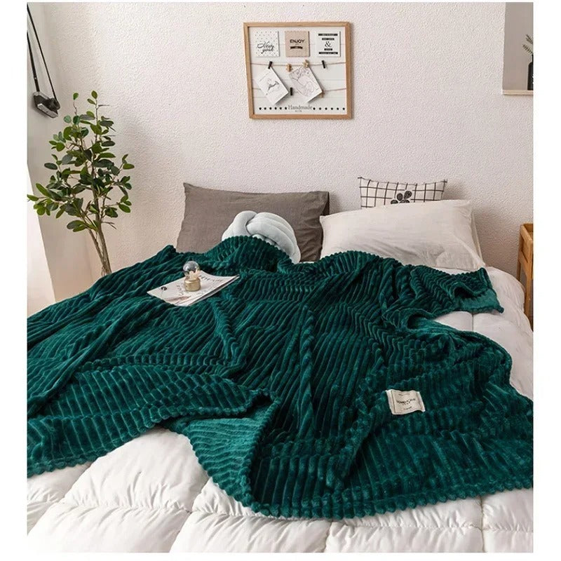 Solid Flannel Bed Blanket – Ultra-Soft, Thick, and Warm Cozy Blanket