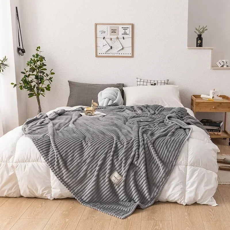 Solid Flannel Bed Blanket – Ultra-Soft, Thick, and Warm Cozy Blanket