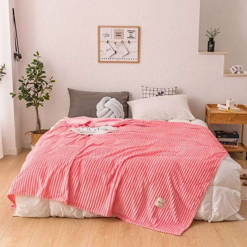 Solid Flannel Bed Blanket – Ultra-Soft, Thick, and Warm Cozy Blanket