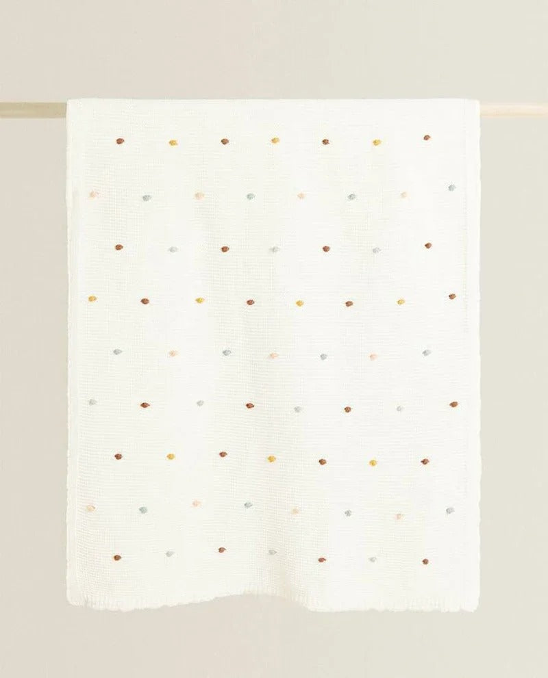 Grid Knitted Sofa & Bed Throw Blanket – Thick Non-Slip Knitted Cover with Modern Grid Texture