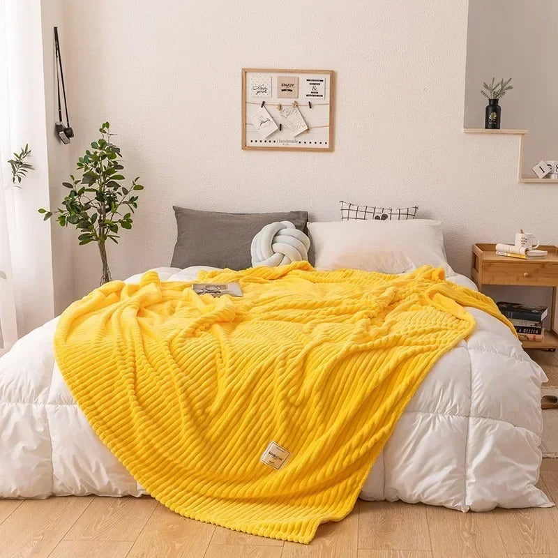 Solid Flannel Bed Blanket – Ultra-Soft, Thick, and Warm Cozy Blanket