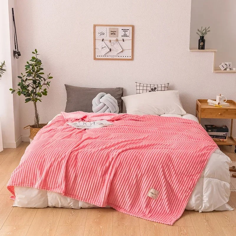 Solid Flannel Bed Blanket – Ultra-Soft, Thick, and Warm Cozy Blanket